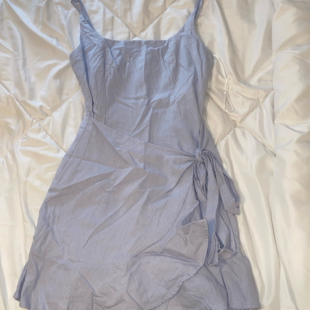Blue wrap dress